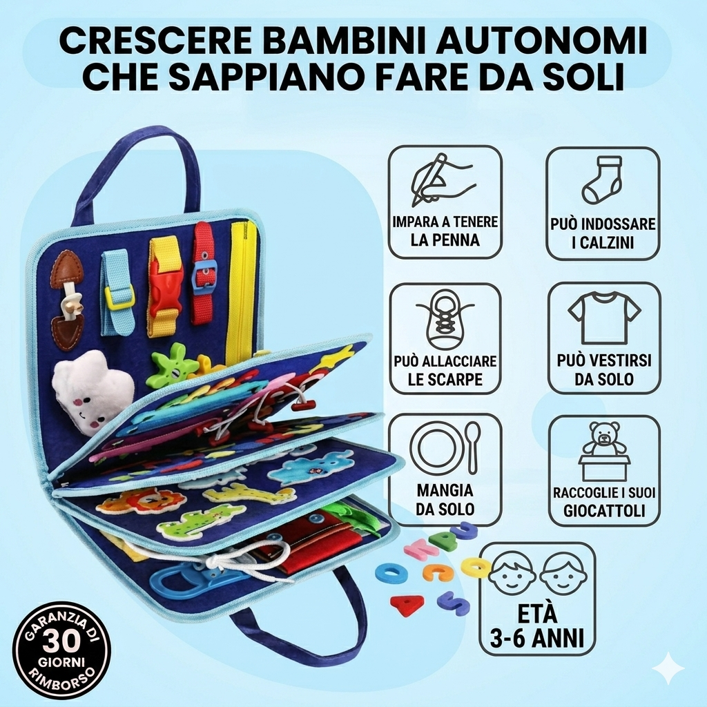 Busy Bag Montessori - il Kit Portatile per l'Autonomia e la Logica